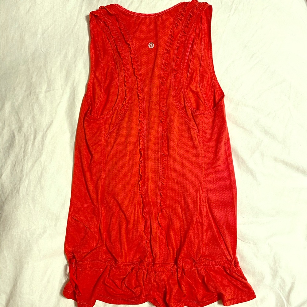 lululemon athletica Red Ruffle-Trim Tank Top
